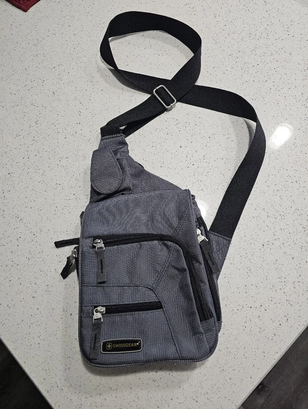 SwissGear Wenger Gray Black Crossbody Multi Compartment Bag Swiss Knife
